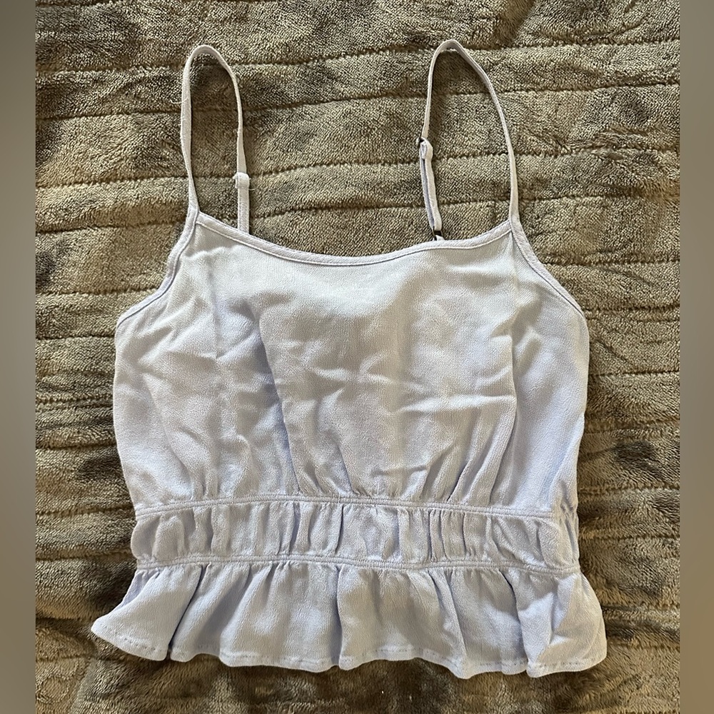 So Blue Ruffle Crop Top!!